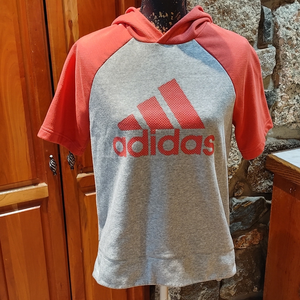 Adidas Short Sleeve Sweat Hoodie